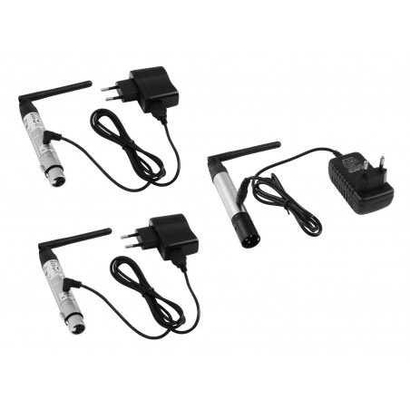 EUROLITE QUICK WIRELESS DMX KIT 1 TRASMITTER - 2 RECEIVER  - XLR