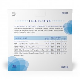 SET DI CORDE D'ADDARIO HELICORE PER VIOLONCELLO, SCALA 1/4, TENSIONE MEDIA