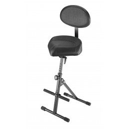 K&M  14050 Sgabello in ecopelle nera CON SCHIENALE