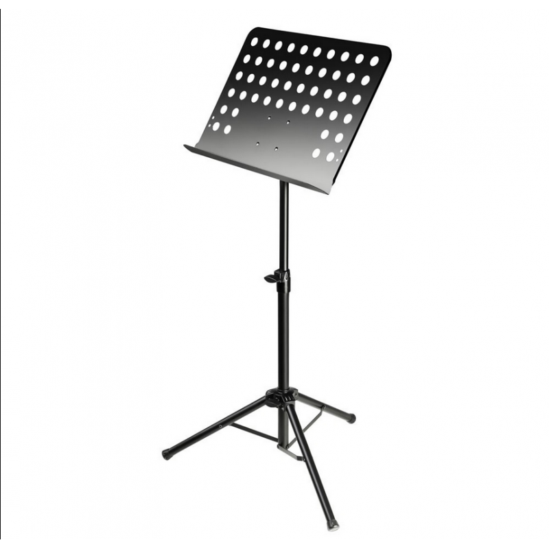 ADAM HALL SMS2 LEGGIO CON PIANO METALLO FORATO, BLACK