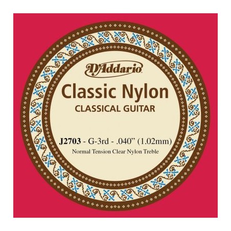 D'ADDARIO J2703 CORDA SINGOLA NYLON - SOL (G3)