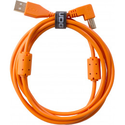 U95005OR - ULTIMATE AUDIO CABLE USB 2.0 A-B ORANGE ANGLED 2M