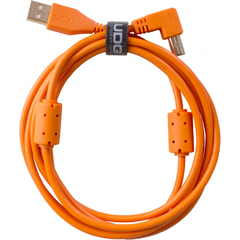 U95006OR - ULTIMATE AUDIO CABLE USB 2.0 A-B ORANGE ANGLED 3M