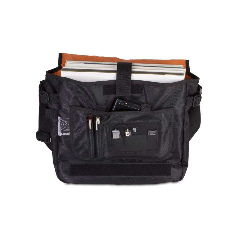 U9450BL/OR - ULTIMATE COURIERBAG  BLACK, ORANGE INSIDE
